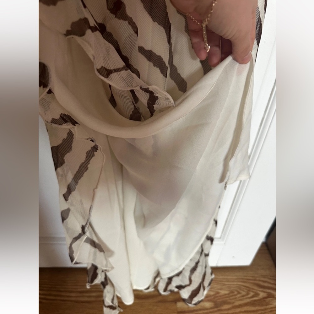Future Collective Zebra Print One Shoulder Ruffle Maxi Dress L - Picture 5 of 10